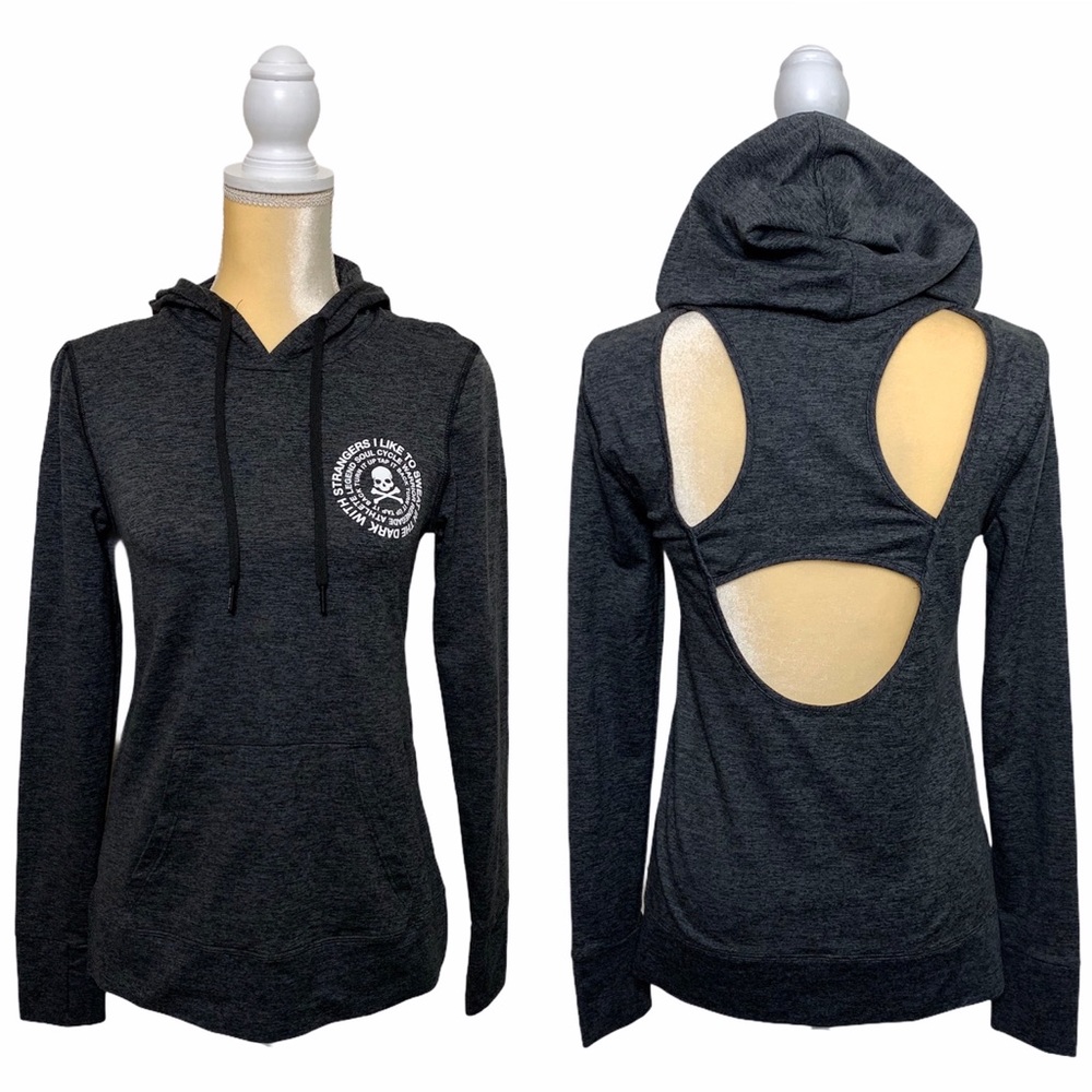 SoulCycle Heathered Gray Long Sleeve Top Hoodie